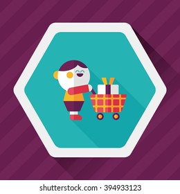 shopping flat icon with long shadow,eps10