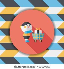 shopping flat icon with long shadow,eps10
