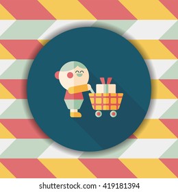 shopping flat icon with long shadow,eps10