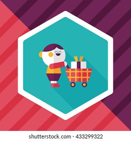 shopping flat icon with long shadow,eps10