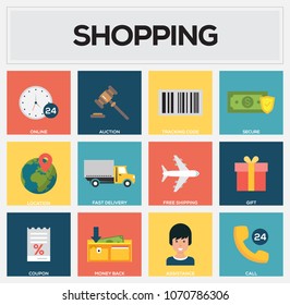 Shopping Flat Icon Set