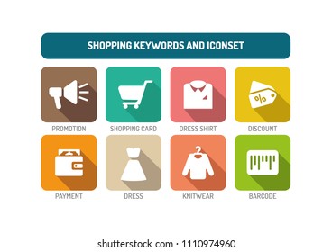 Shopping Flat Icon Set