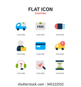 Shopping Flat Icon Set