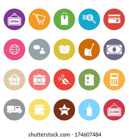 Shopping flat icons on white background, stock vector