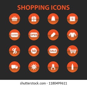 Shopping flat icons set