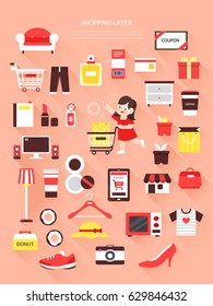 Shopping Flat Illustrations Collection