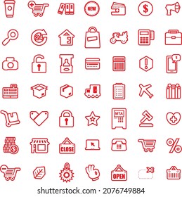 Comprar colección de iconos rojos planos Conjunto de vectores