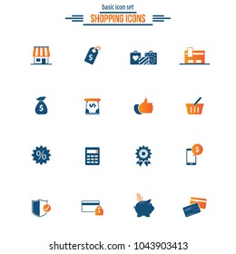 Shopping - flat style vector icons