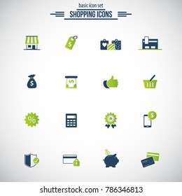 Shopping - flat style vector icons