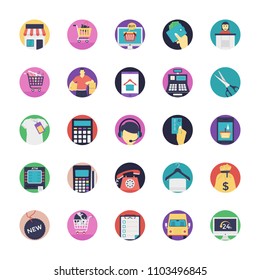 Shopping Flat Vector Icons Set
