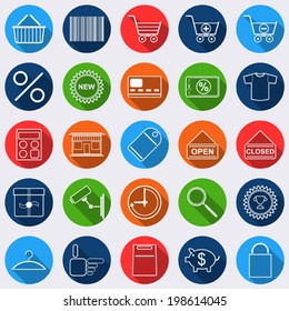 Shopping flat web vector icons