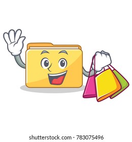 Shopping folder character cartoon style