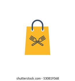 Shopping Food Vector Logo Design Element