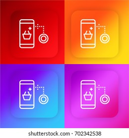 Shopping four color gradient app icon set