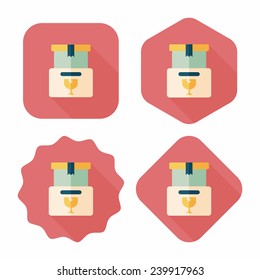 shopping FRAGILE box flat icon with long shadow,eps10