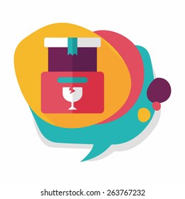 shopping FRAGILE box flat icon with long shadow,eps10