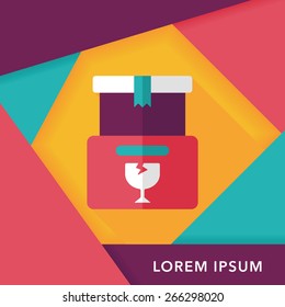 shopping FRAGILE box flat icon with long shadow,eps10