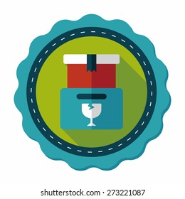 shopping FRAGILE box flat icon with long shadow,eps10