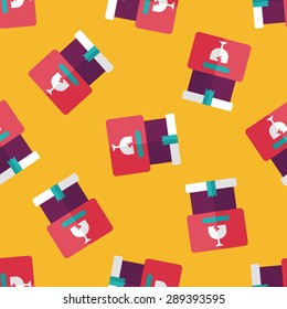shopping FRAGILE box flat icon,eps10 seamless pattern background