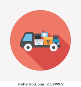 shopping freight transport flat icon with long shadow,eps10