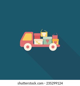 shopping freight transport flat icon with long shadow,eps10