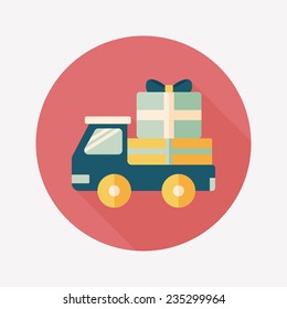 shopping freight transport flat icon with long shadow,eps10