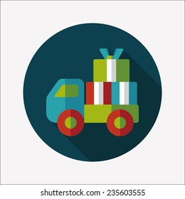 shopping freight transport flat icon with long shadow,eps10