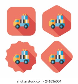 shopping freight transport flat icon with long shadow,eps10