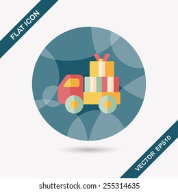 shopping freight transport flat icon with long shadow,eps10