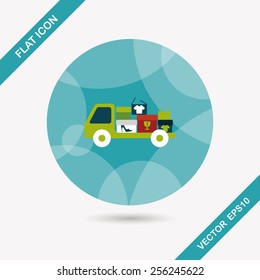 shopping freight transport flat icon with long shadow,eps10