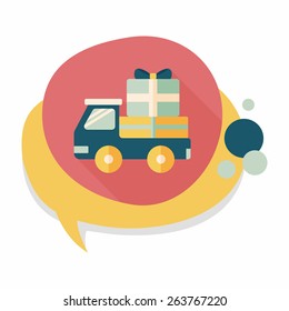 shopping freight transport flat icon with long shadow,eps10