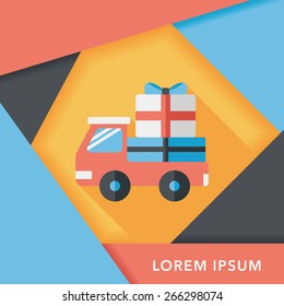 shopping freight transport flat icon with long shadow,eps10