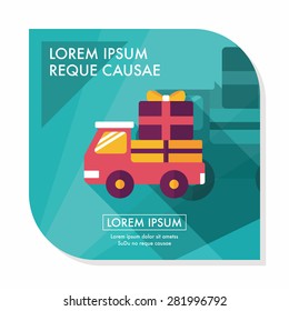 shopping freight transport flat icon with long shadow,eps10