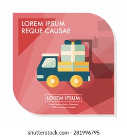 shopping freight transport flat icon with long shadow,eps10