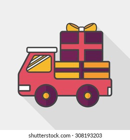 shopping freight transport flat icon with long shadow,eps10