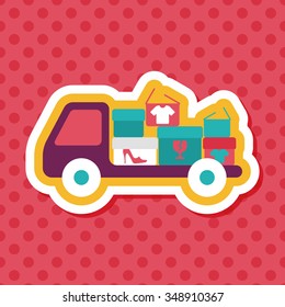 shopping freight transport flat icon with long shadow,eps10