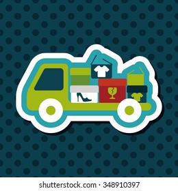 shopping freight transport flat icon with long shadow,eps10
