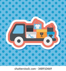shopping freight transport flat icon with long shadow,eps10