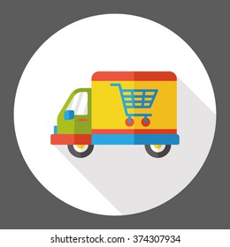 shopping freight transport flat icon 