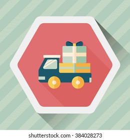 shopping freight transport flat icon with long shadow,eps10