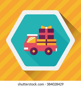 shopping freight transport flat icon with long shadow,eps10