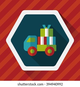 shopping freight transport flat icon with long shadow,eps10