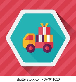 shopping freight transport flat icon with long shadow,eps10