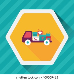 shopping freight transport flat icon with long shadow,eps10