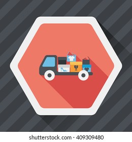 shopping freight transport flat icon with long shadow,eps10