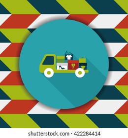 shopping freight transport flat icon with long shadow,eps10