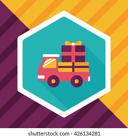 shopping freight transport flat icon with long shadow,eps10