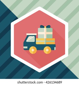 shopping freight transport flat icon with long shadow,eps10