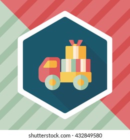 shopping freight transport flat icon with long shadow,eps10