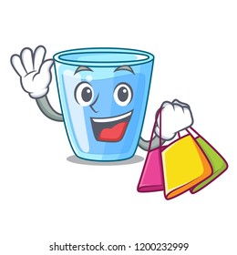 Shopping fresh water glass in table cartoon